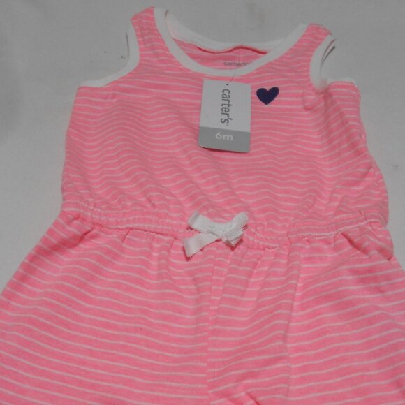 NEW BABY GIRL SIZE 6 MONTHS CARTER'S ONE PIECE ROMPER ONESIE OUTFIT PINK 👶 - Picture 1 of 9